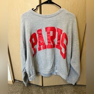 BUCKETLIST Gray and Red Paris Sweater